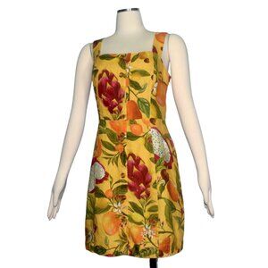 Farm Rio Fruit Lovers Mini Dress Linen Tropical Fruit Print M